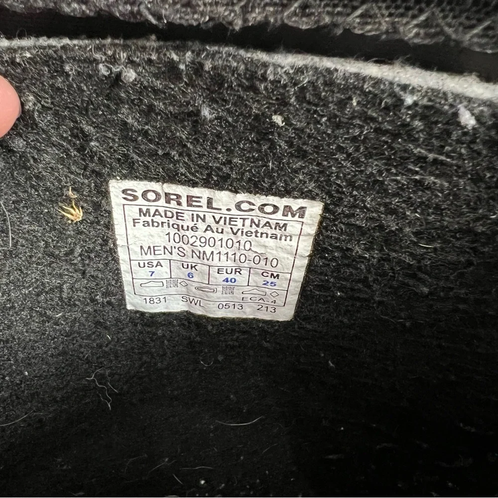 Sorel Glacier black insulated tall winter snow boots 7 250cm